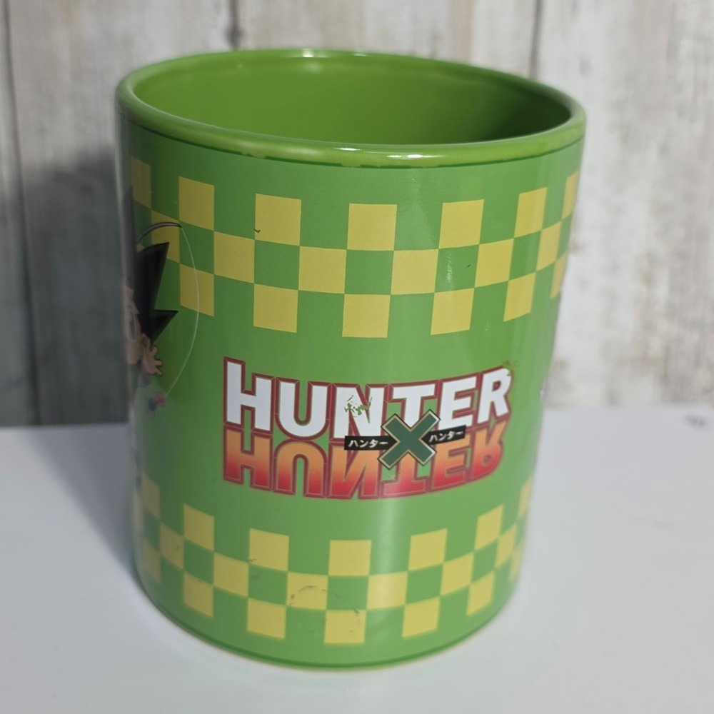 Hunter x Hunter Chibi Characters Green Checkered Ceramic Coffee Mug Just Funky - Picture 3 of 9
